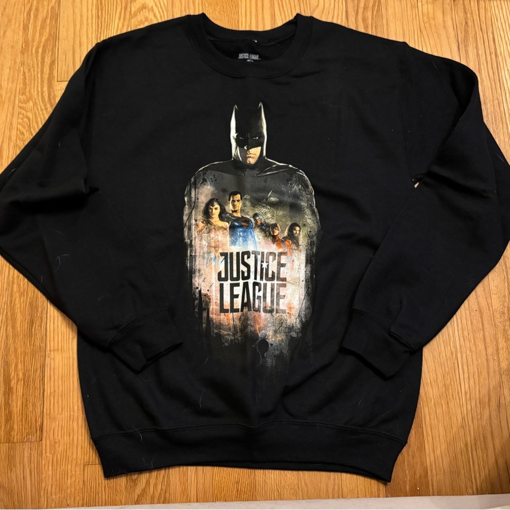 DC Comics Black Justice League Crewneck Sweatshirt - Size Small